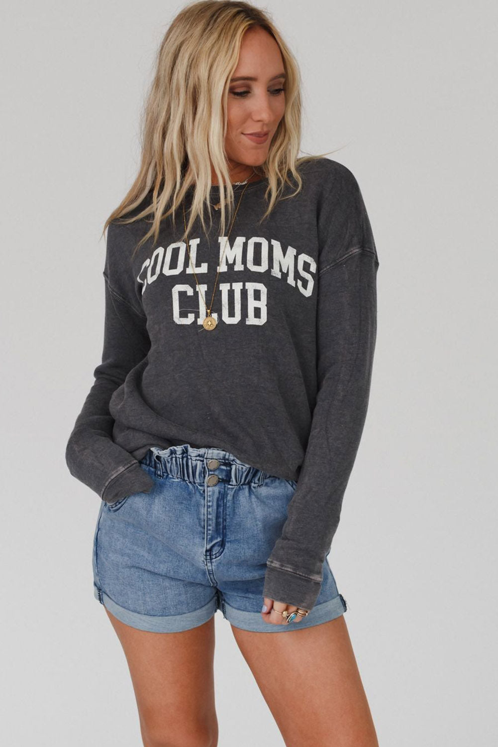 COOL MOMS CLUB Drop Shoulder Sweatshirt