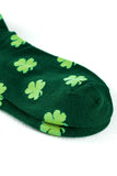 Dark Green St Patricks Clover Print Tube Socks