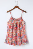 Spaghetti Straps Floral Print Sleeveless Top