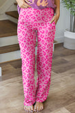 Leopard Kiss Print High Waist Lounge Pants