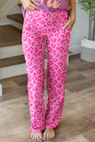 Leopard Kiss Print High Waist Lounge Pants