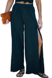 Side Slit Wide Leg Mid Waist Pants