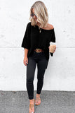 Textured Knit Drop Shoulder Tee