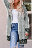 Gray Textured Knit Pocketed Duster Cardigan