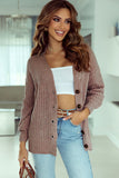 Buttoned Front Drop Shoulder Knitted Cardigan