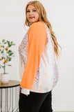 Snakeskin Print Raglan Long Sleeve Plus Size Top