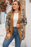 Floral Patchwork Knitted Plus Size Cardigan