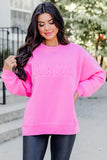 Bonbon COFFEE Letter Embossed Casual Sweatshirt