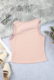 Plain Waffle Knit U Neck Tank Top