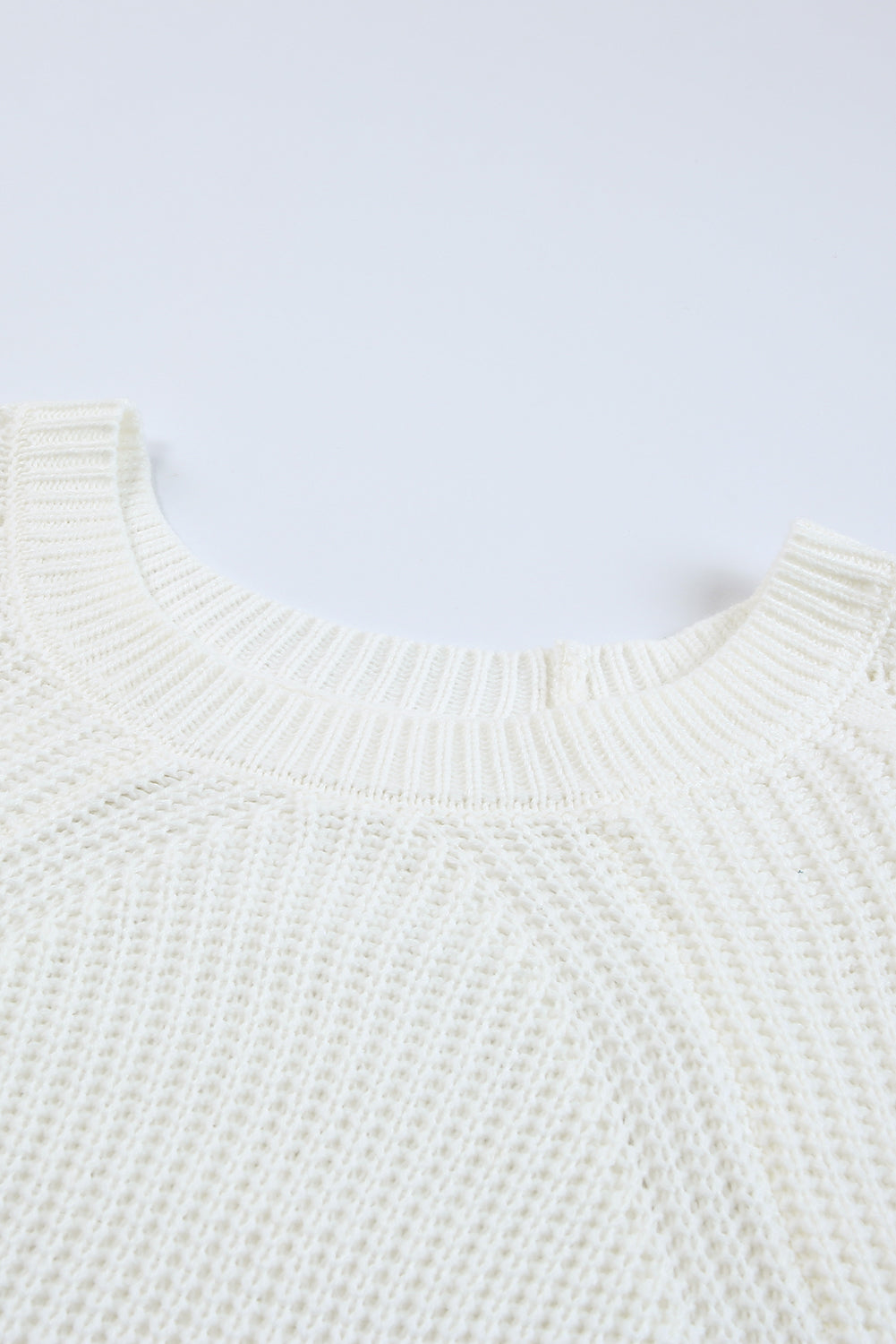 Hollow-out Puffy Sleeve Knit Sweater