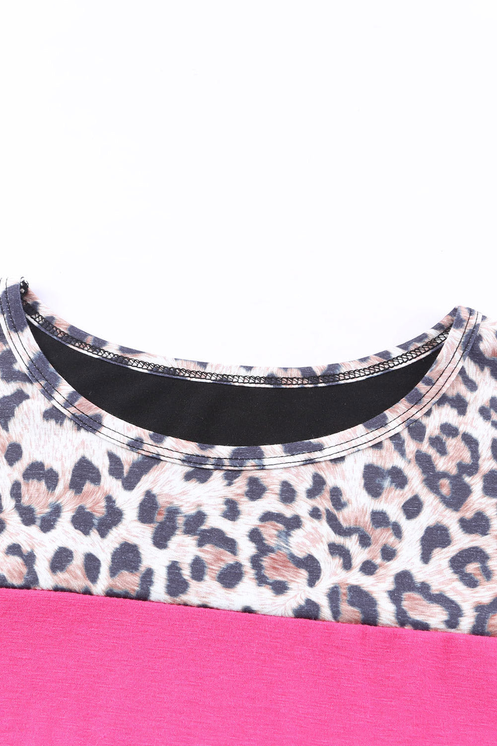 Leopard Colorblock Splicing T-shirt