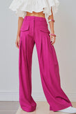 Ruched Sweeping Floor Wide Leg Pants