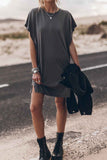 Bat Sleeve T-shirt Dress with Slits