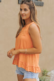 Ruffle Trim Sleeveless Top