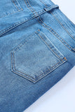 Jean large taille haute bleu 