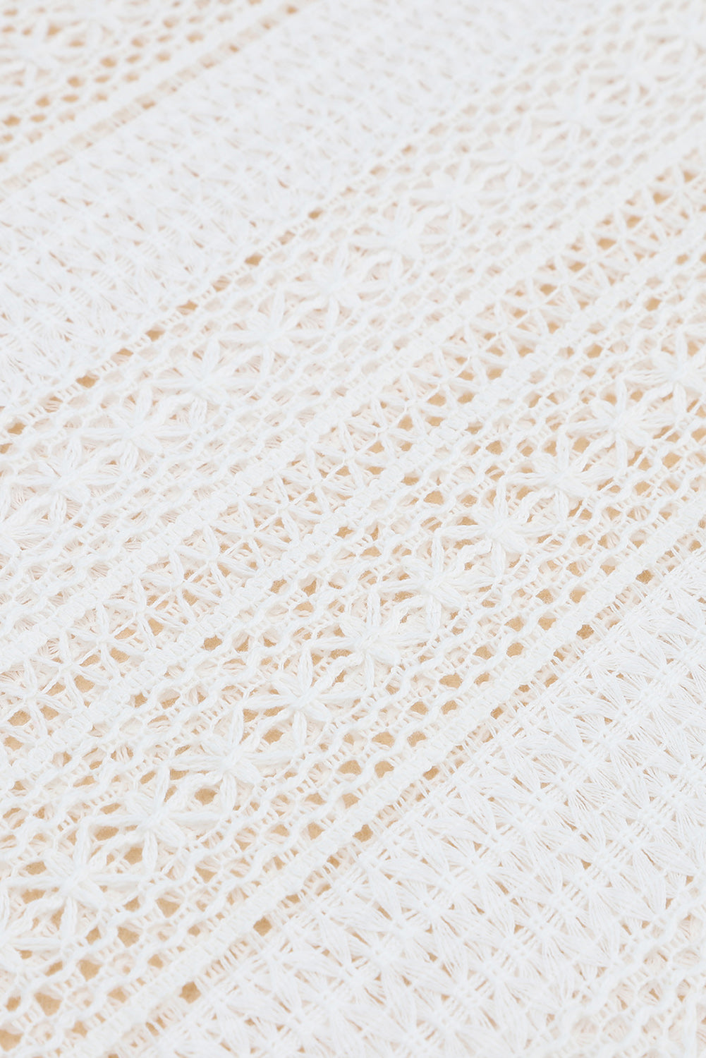 Débardeur blanc à col en U et dos ouvert en dentelle au crochet