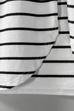 Stripe Wrapped V Neck Short Sleeve Split Dress