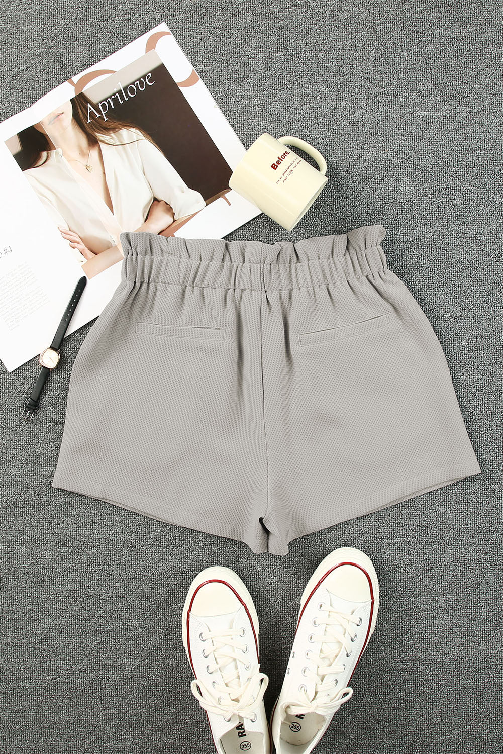 Linen Mix Paper Bag Shorts