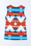 Aztec Geometric Print Hollowed Neckline Tank Top