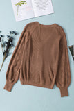 Bishop Sleeve Button V Neck Sweater