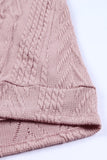 Cardigan texturé rose à épaules tombantes