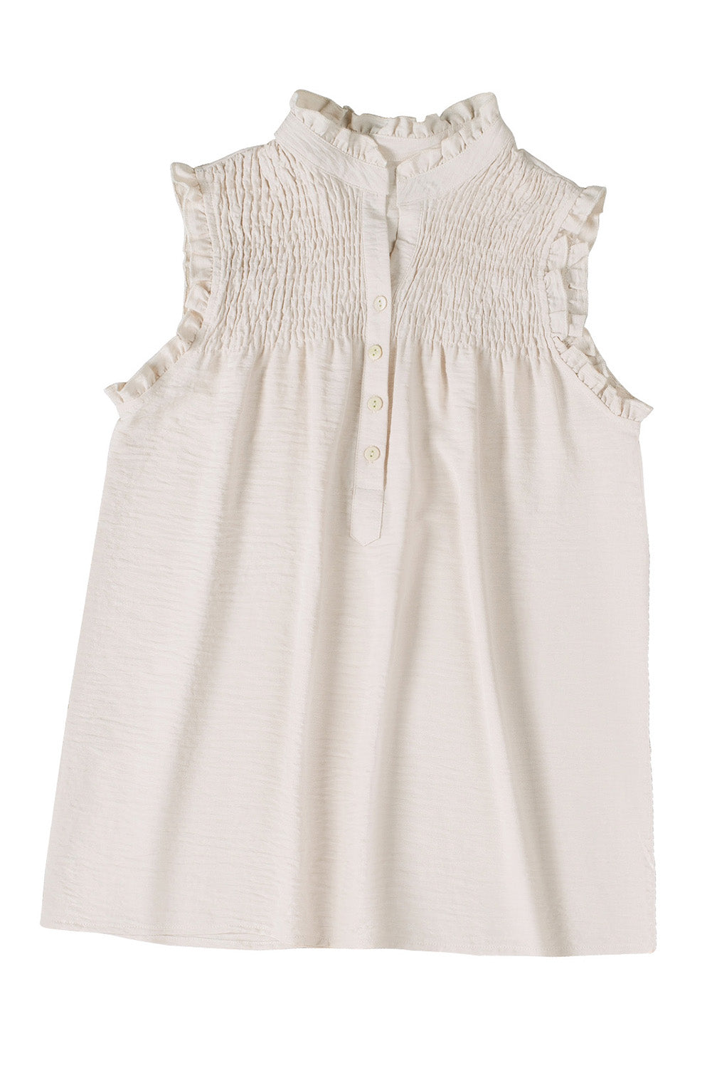 Frilled Tank Top with Buttons