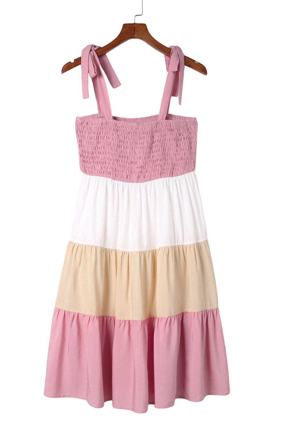 Multicolor Smocked Color Block Sleeveless Mini Dress