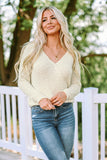 V Neck Wrap Backless Knit Sweater