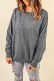 Pink French Terry Cotton Blend Pullover Sweatshirt