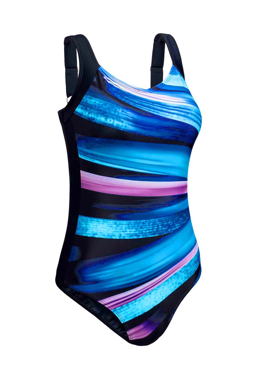 Colorful Striped Pattern Sleeveless One-piece Swimsuit