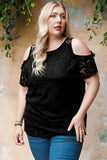 Floral Lace Cold Shoulder Plus Size Top