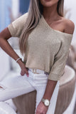 Short Sleeve Knitted Sweater Top