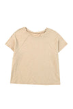 Solid Patched Side Slit T Shirt