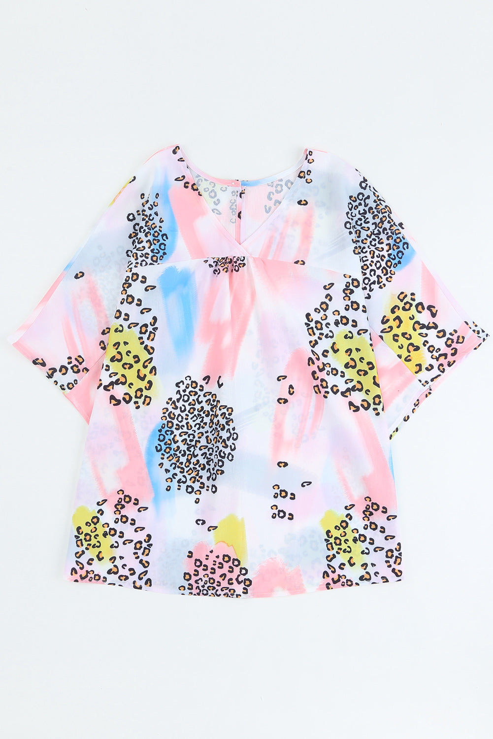 Animal Watercolor Mixed Print Loose Top