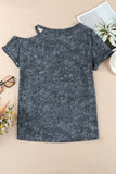 Vintage Asymmetric Cold Shoulder T-shirt