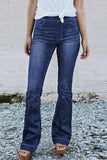 High Rise Elastic Waist Flare Jeans