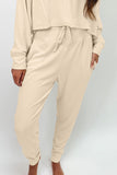 Ribbed Long Sleeve Drawstring Pants Set