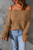 Ribbed Knit Off Shoulder Sweater