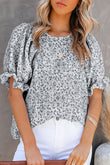 Floral Smocked Puff Sleeve Blouse