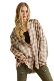 Multi Plaid Patchwork Raw Edge Casual Shirt