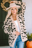 Animal Spotted Pattern Open Front Cardigan