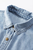 Chest Pockets Bell Sleeve Buttoned Denim Jacket