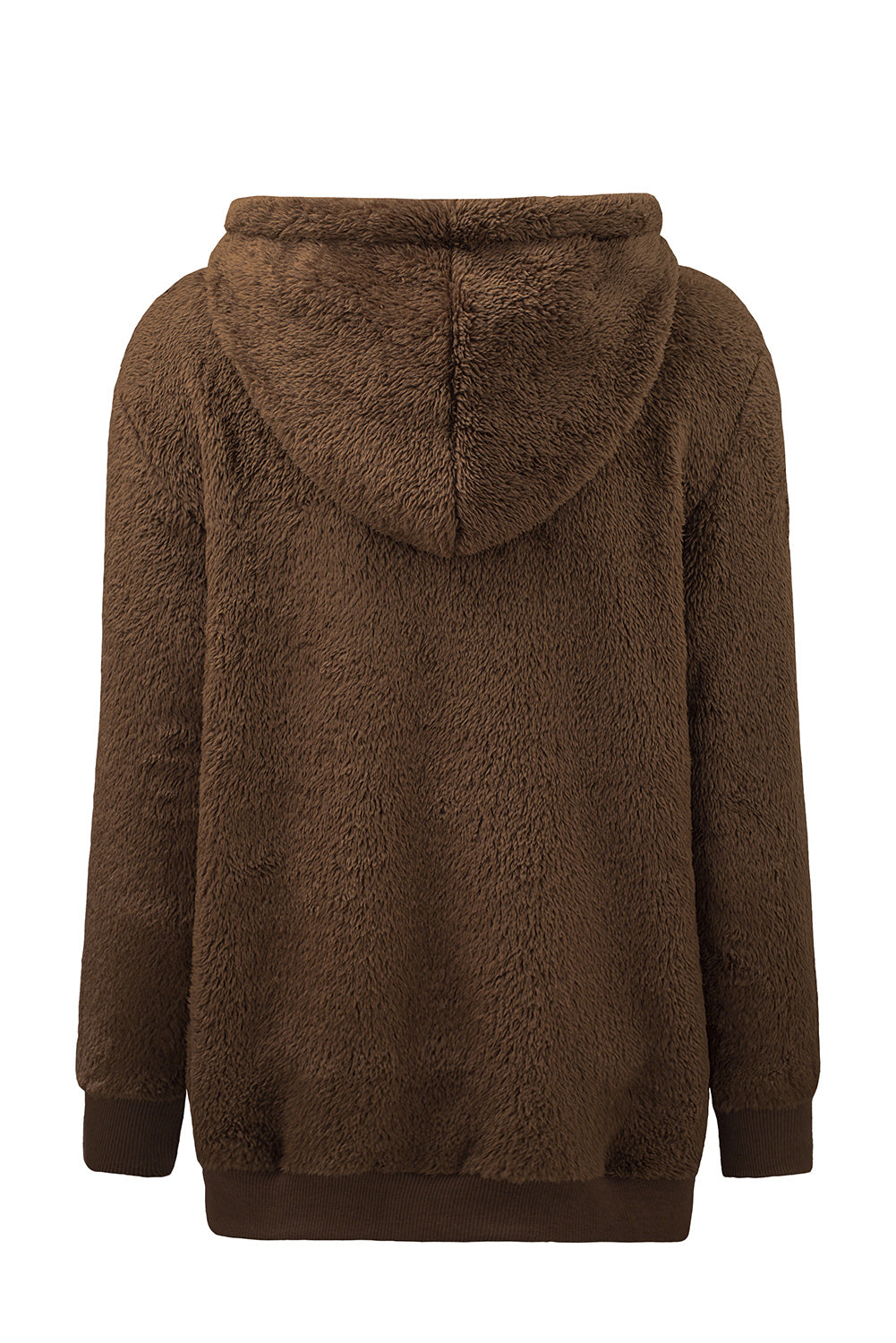 Brown Warm Furry Pullover Hoodie