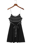 Spaghetti Straps Striped Cami Dress with Sash