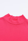 Ribbed Knit High Neck Long Sleeve Top