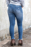 High Waist Distressed Skinny Jeans