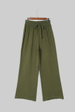 Crinkle Textured Wide Leg Pants