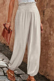 Smocked High Waist Loose Lounge Jogger Pants