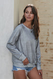 Gray Crew Neck Long Sleeve Sweatshirt