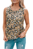 Leopard Print Crew Neck Tank Top